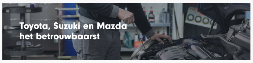 Toyota, Suzuki en Mazda het betrouwbaarst