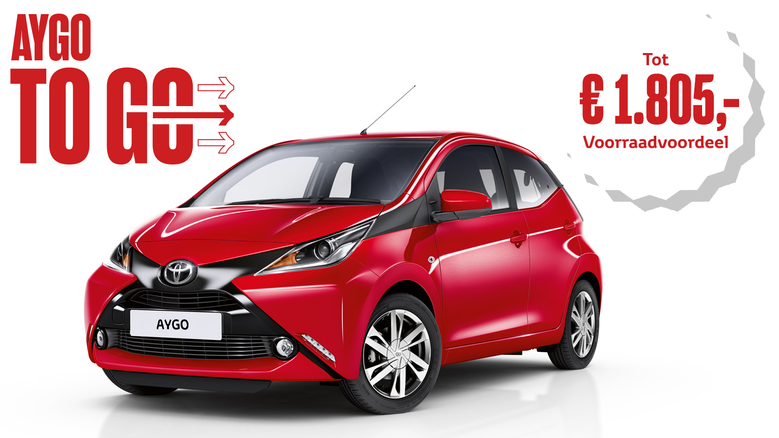 Toyota AYGO voorraaddeal rood