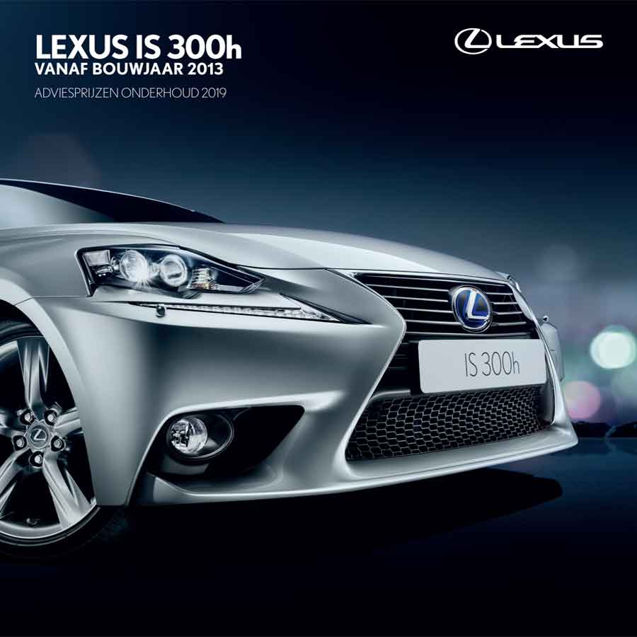 Lexus IS 300h onderhoudsprijzen 2019