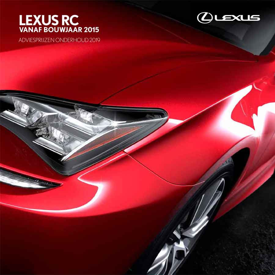 Lexus RC onderhoudsprijzen 2019